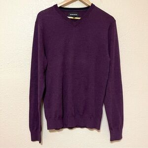 Bonobos Extra Fine Merino Wool Long Sleeve V-Neck Sweater Size‎ Medium Slim Men